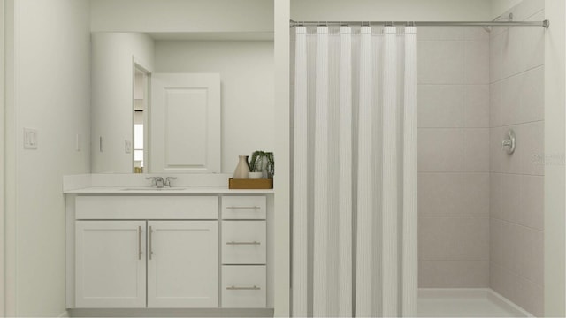 2203 Chris Dr, Winter Haven, FL 33884 - bathroom with a tile shower and vanity