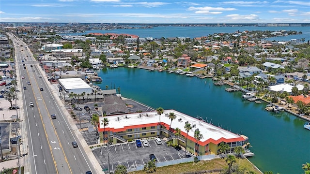 4103 Gulf Blvd Unit 107, St Pete Beach, FL 33706 - drone / aerial view of a main thoroughfare and a large body of water