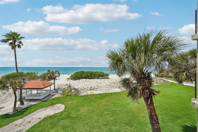 7564 Bayshore Dr Unit 302, Treasure Island, FL 33706 - water view with a gazebo and local beach