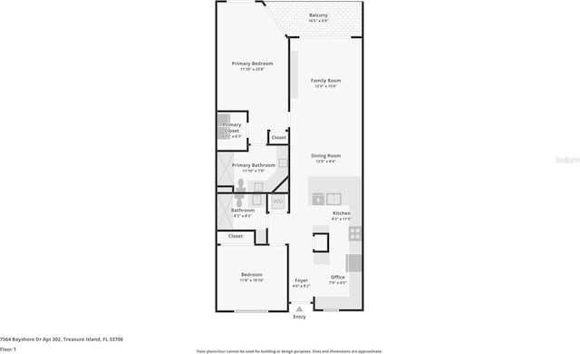 7564 Bayshore Dr Unit 302, Treasure Island, FL 33706 - home floor plan