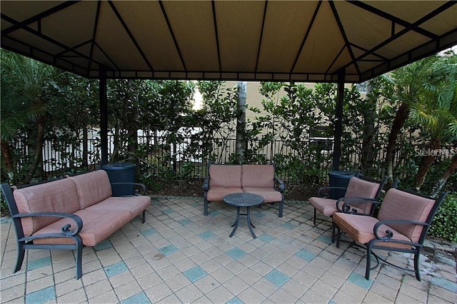 8423 Edgewater Place Blvd, Tampa, FL 33615 - view of patio / terrace with a gazebo, outdoor lounge area, and fence
