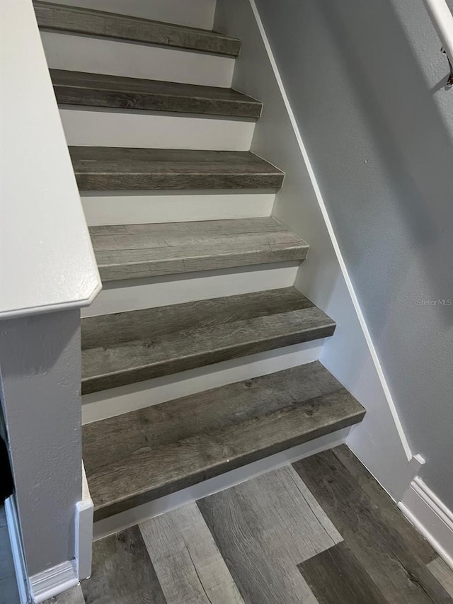 8423 Edgewater Place Blvd, Tampa, FL 33615 - stairs featuring wood finished floors