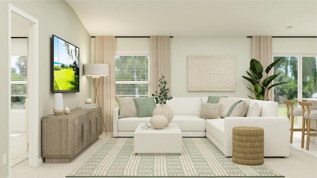 living room with plenty of natural light