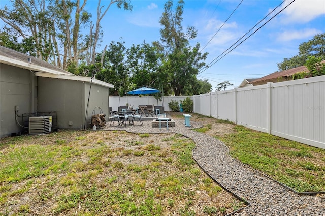 3245 Freemont Ter S, Saint Petersburg, FL 33712 - fenced backyard with a patio area and central air condition unit