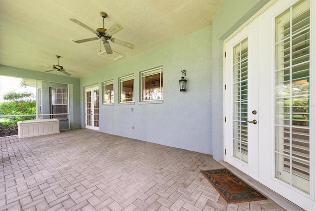 12002 Hope Ln, Tampa, FL 33618 - view of patio with french doors and ceiling fan