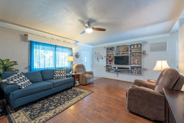 8305 75th Pl, Seminole, FL 33777 - living area featuring ceiling fan and hardwood / wood-style floors