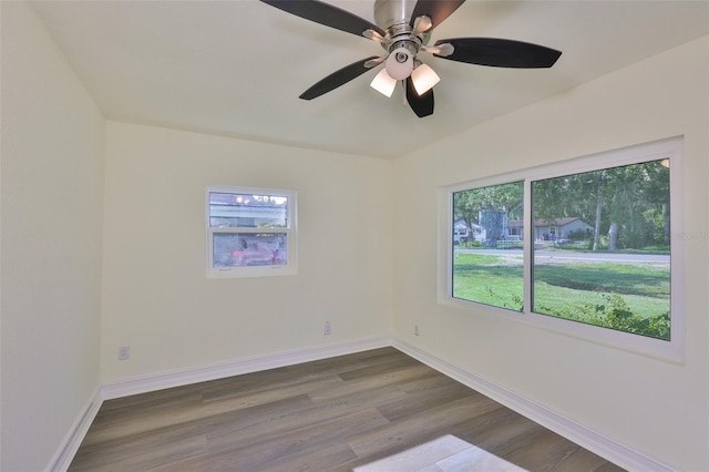 10922 Park Dr, Riverview, FL 33569 - spare room featuring wood finished floors and ceiling fan