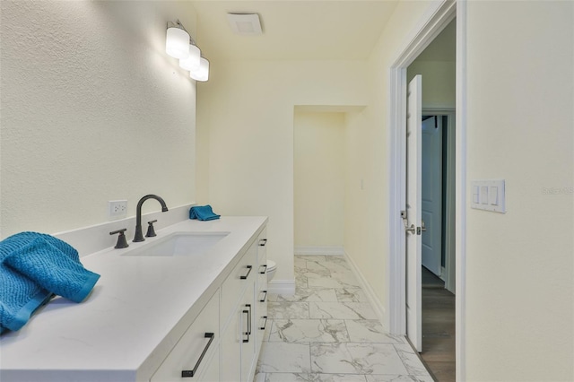 10922 Park Dr, Riverview, FL 33569 - bathroom with marble look tiles and vanity