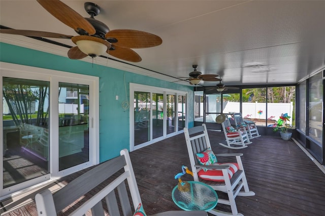 10922 Park Dr, Riverview, FL 33569 - sunroom / solarium with a ceiling fan and plenty of natural light