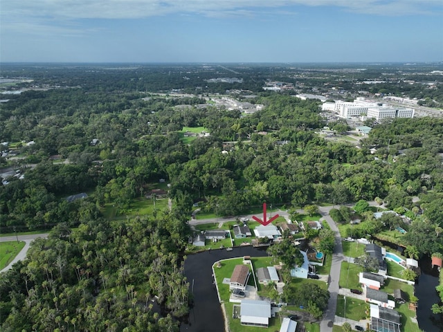 10922 Park Dr, Riverview, FL 33569 - aerial view of property and surrounding area with a heavily wooded area
