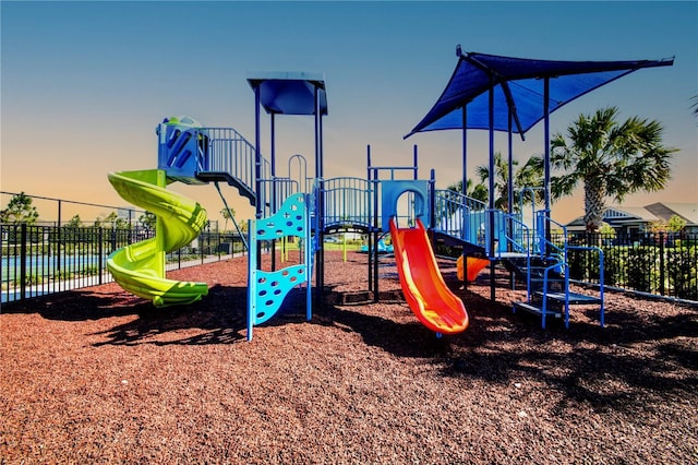communal playground with fence