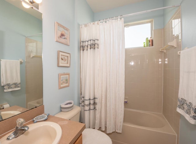 11021 Silver Dancer Dr, Riverview, FL 33579 - bathroom with toilet, shower / tub combo, and vanity