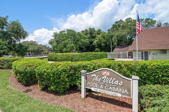 view of community sign