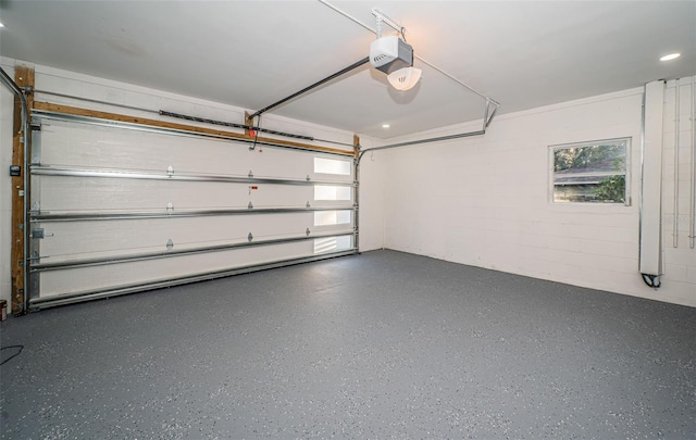 garage featuring a garage door opener