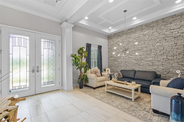 21642 Emory Oak Pl, Land O Lakes, FL 34637 - community lobby with recessed lighting, crown molding, and a towering ceiling