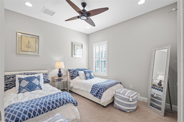 21642 Emory Oak Pl, Land O Lakes, FL 34637 - carpeted bedroom featuring recessed lighting, a ceiling fan, and baseboards