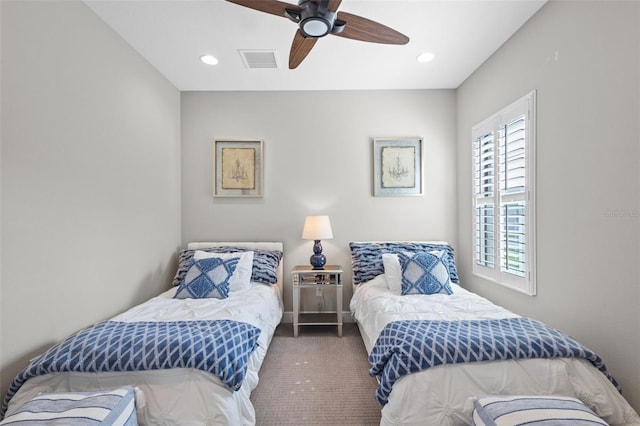 21642 Emory Oak Pl, Land O Lakes, FL 34637 - bedroom featuring carpet, ceiling fan, and recessed lighting