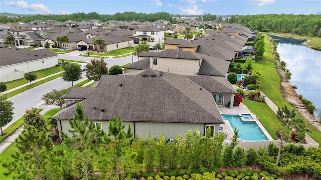 21642 Emory Oak Pl, Land O Lakes, FL 34637 - aerial perspective of suburban area featuring a nearby body of water and a pool