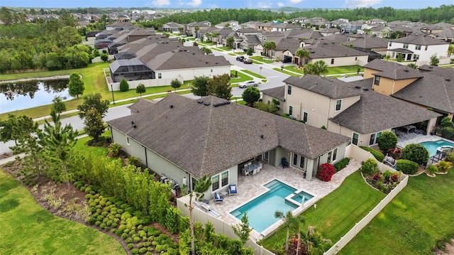 21642 Emory Oak Pl, Land O Lakes, FL 34637 - aerial view of residential area with a pool