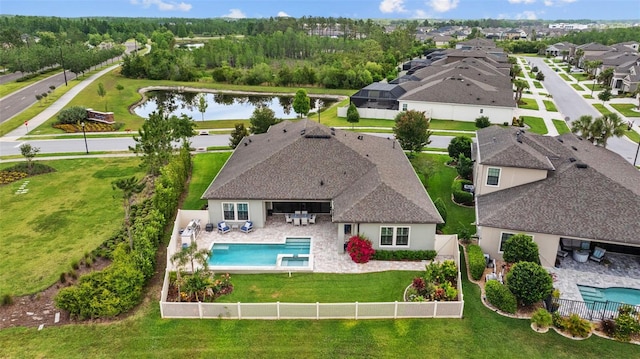 21642 Emory Oak Pl, Land O Lakes, FL 34637 - aerial perspective of suburban area with a large body of water and a pool