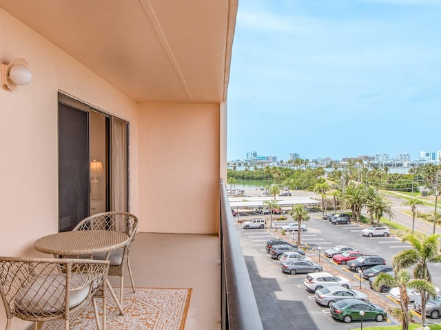 balcony with a view of city
