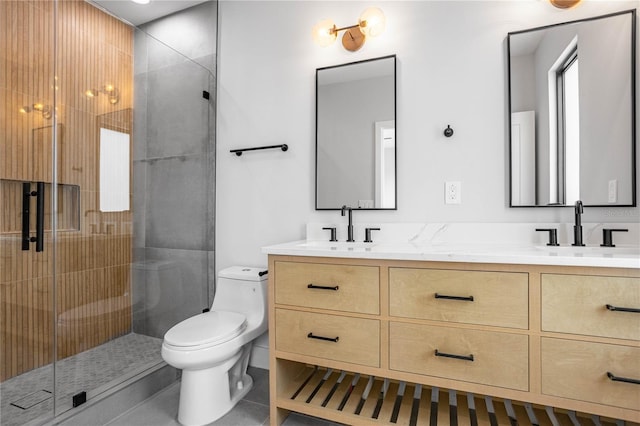 607 W Euclid Ave Unit 3, Tampa, FL 33602 - full bath with double vanity, toilet, a shower stall, and tile patterned flooring