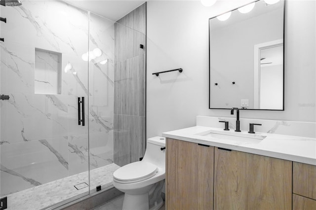 607 W Euclid Ave Unit 3, Tampa, FL 33602 - bathroom with vanity, toilet, and a marble finish shower