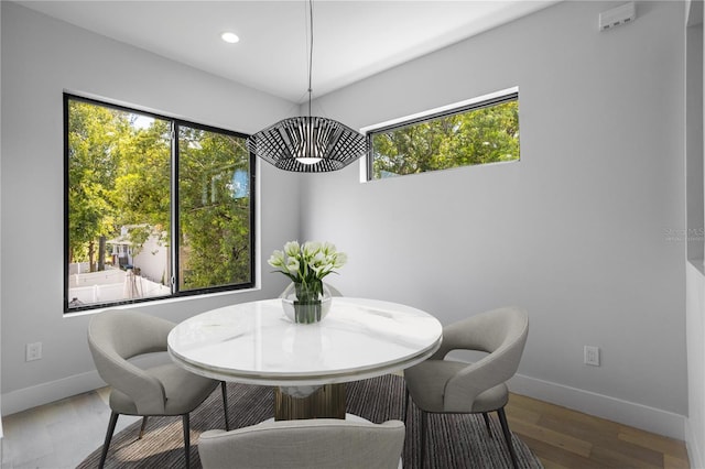 607 W Euclid Ave Unit 3, Tampa, FL 33602 - dining room with baseboards, recessed lighting, and wood finished floors