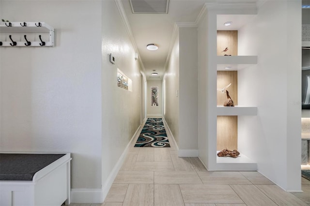 5744 150th Ave N, Clearwater, FL 33760 - hallway with ornamental molding and baseboards