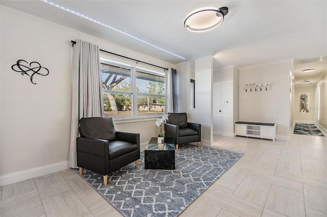 5744 150th Ave N, Clearwater, FL 33760 - living area with baseboards and ornamental molding