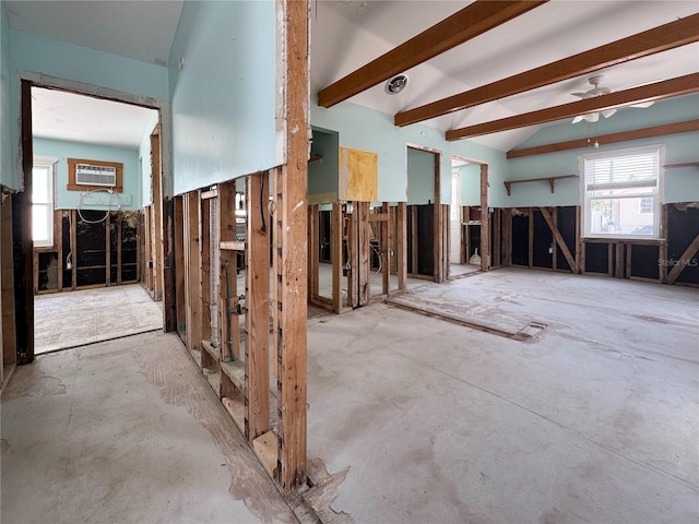 13326 1st St E, Madeira Beach, FL 33708 - miscellaneous room featuring a wall mounted air conditioner and concrete floors