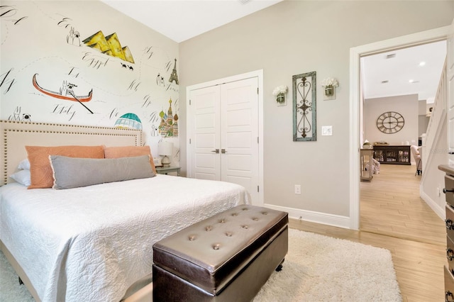 4093 Epic Cv, Land O Lakes, FL 34638 - bedroom featuring light wood finished floors, a closet, and baseboards