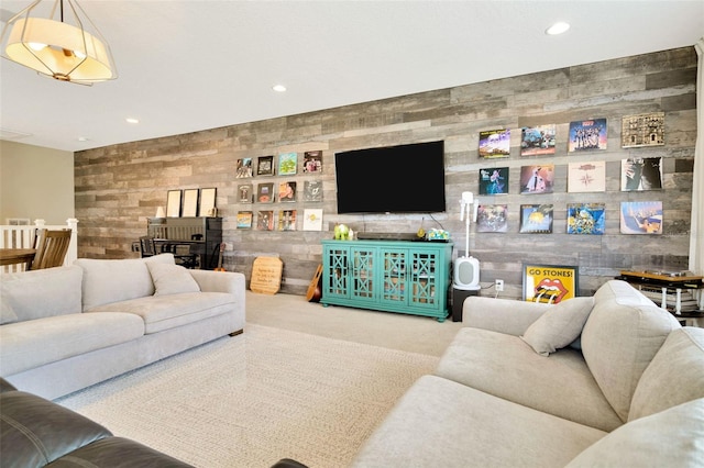 4093 Epic Cv, Land O Lakes, FL 34638 - carpeted living room featuring recessed lighting and an accent wall