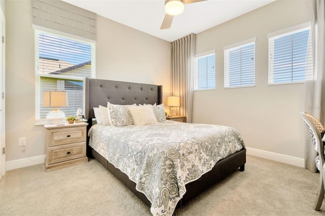 4093 Epic Cv, Land O Lakes, FL 34638 - bedroom with light carpet, baseboards, and ceiling fan