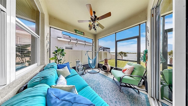 5040 Inshore Landing Dr, Apollo Beach, FL 33572 - sunroom / solarium with a water view