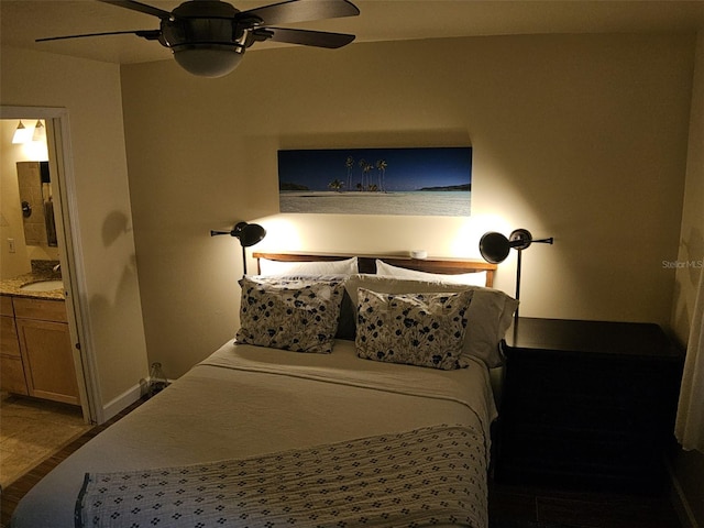 10003 Winding Lake Rd Unit 105, Sunrise, FL 33351 - bedroom with ensuite bath and ceiling fan