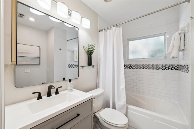 3912 Doral Dr, Tampa, FL 33634 - full bathroom featuring vanity and shower / tub combo with curtain