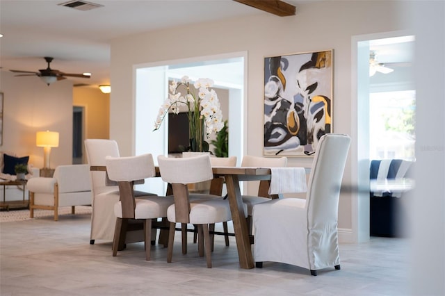 3912 Doral Dr, Tampa, FL 33634 - dining area with ceiling fan