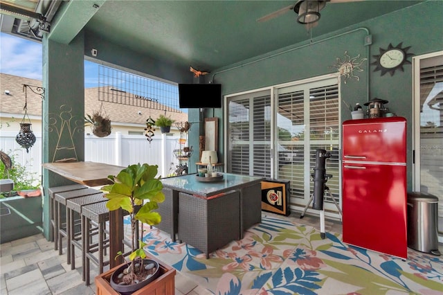 5103 Rushbrook Rd, Land O Lakes, FL 34638 - view of patio featuring ceiling fan and fence