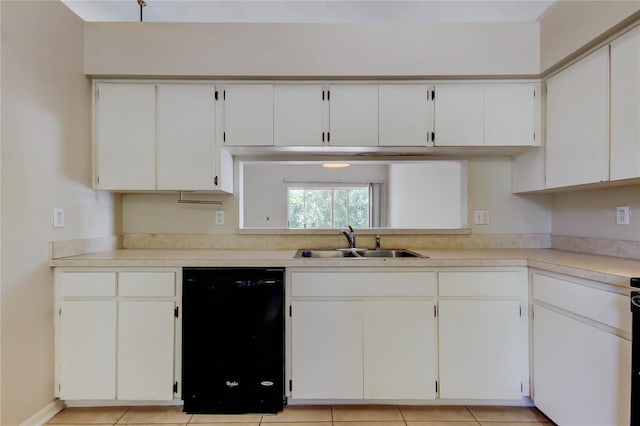 8110 Pond Shadow Ln, Tampa, FL 33635 - kitchen featuring a sink, dishwasher, light countertops, and white cabinets