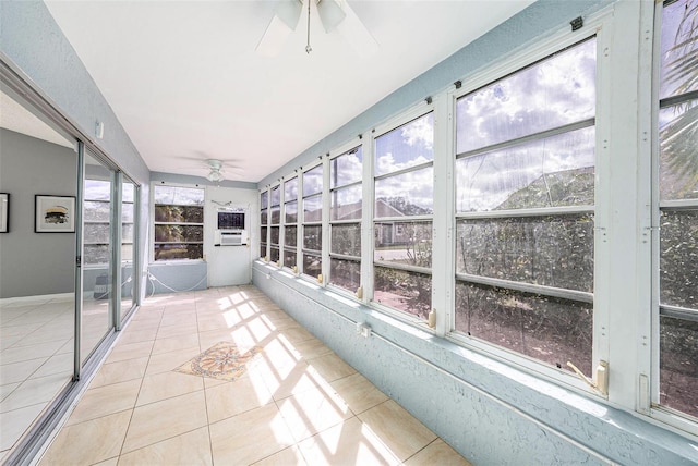 4270 Boston Cir, New Port Richey, FL 34653 - unfurnished sunroom with ceiling fan