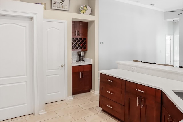 7533 Dunbridge Dr, Odessa, FL 33556 - bar area featuring light tile patterned flooring