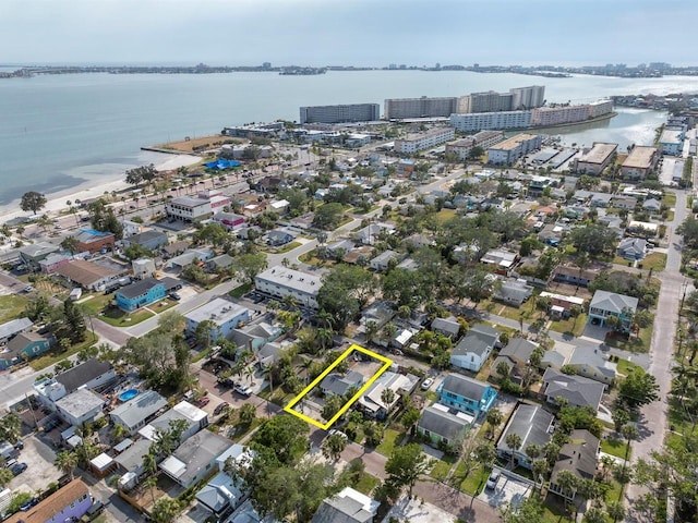 3031 56th St S, Gulfport, FL 33707 - aerial view of property's location featuring property boundaries highlighted and a large body of water