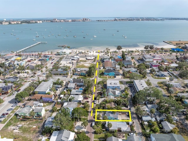 3031 56th St S, Gulfport, FL 33707 - view of property location with a nearby body of water, property parcel outlined, and nearby suburban area