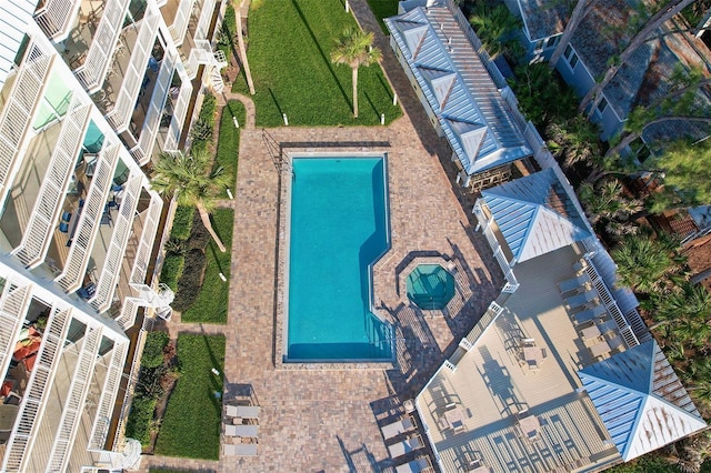 2504 Gulf Blvd Unit 201, Indian Rocks Beach, FL 33785 - view from above of property with a pool area