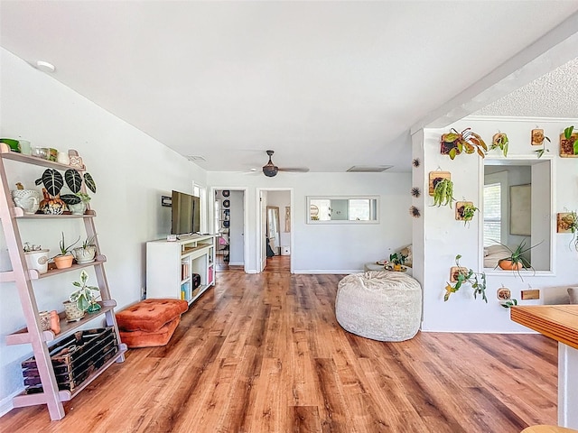 1221 E Hamilton Ave, Tampa, FL 33604 - living area featuring light wood-type flooring and a ceiling fan