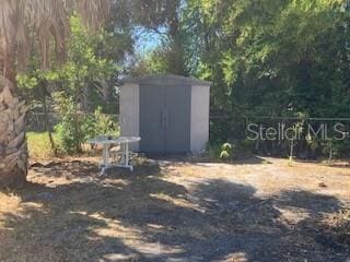 view of shed