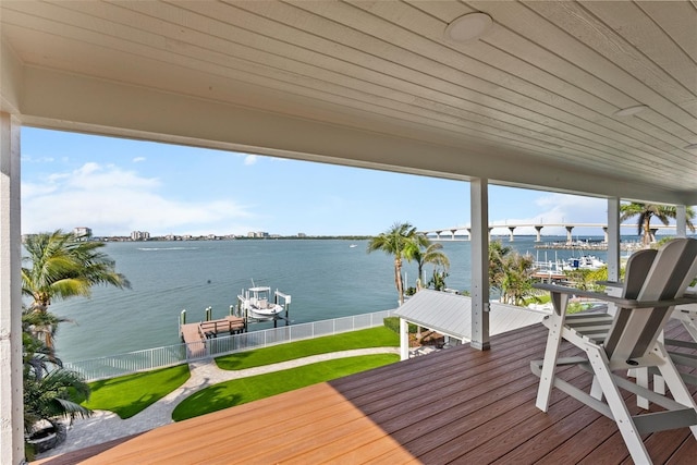 297 1st St W, Tierra Verde, FL 33715 - dock area featuring boat lift and a water view