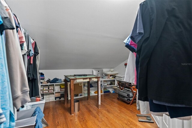 297 1st St W, Tierra Verde, FL 33715 - spacious closet with wood finished floors and vaulted ceiling