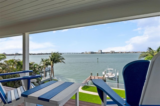 297 1st St W, Tierra Verde, FL 33715 - balcony with a water view, a dock, and boat lift